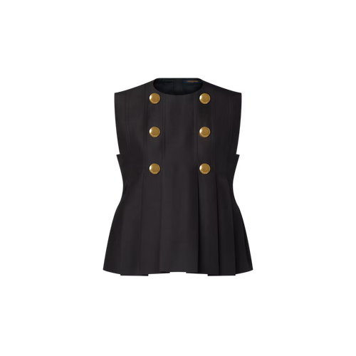 Button Front Pleated Top
